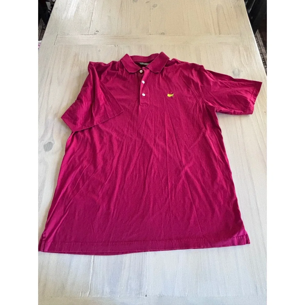 Amen Corner Masters Golf Polo Shirt Mens Large Red Pima Cotton Short Sleeve - Picture 8 of 12